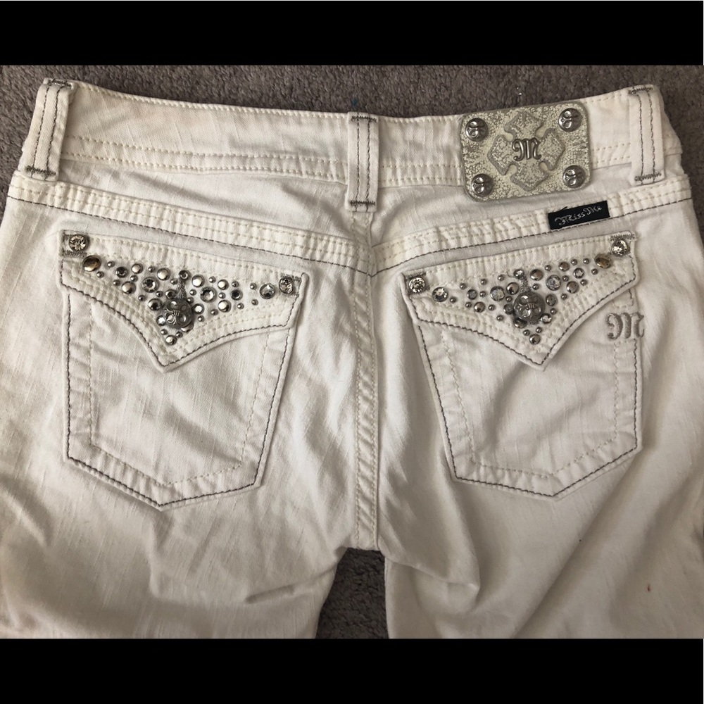 Miss Me white bootcut jeans